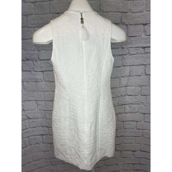 Lilly Pulitzer Keali Stretch Shift Dress Size 00 Resort White Pineapple Jacquard - Picture 3 of 10